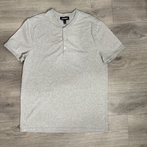 Express Men’s Heather Gray Short Sleeve Henley